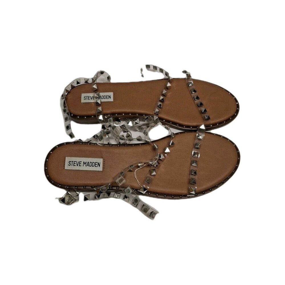 Steve Madden Women's Travel Sandal Clear Ankle-High Size 10